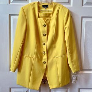 NWT YELLOW CHAD STEVENS 2 PC LADIES SUIT SIZE 16W